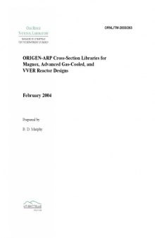 ORIGEN-ARP Cross-Section Libraries for Magnox, Advanced Gas-Cooled, and VVER Reactor Designs
