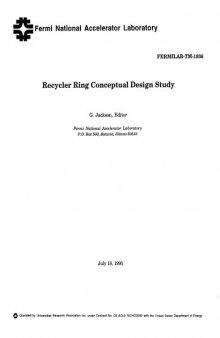 Recycler ring conceptual design study