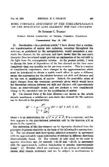 More complete discussion of the time-dependence of the non-static line element for the universe