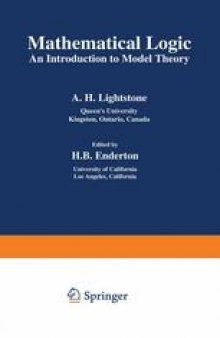 Mathematical Logic: An Introduction to Model Theory
