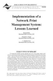 Implementation of a Network Print Management System: Lessons Learned
