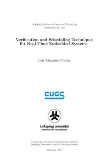 Verification and Scheduling Techniques for Real-Time Embedded Systems (Linkoping studies in science and technology)