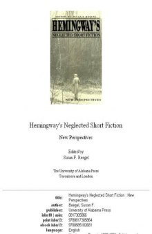 Hemingway's neglected short fiction: new perspectives