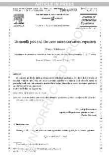 Bernoulli jets and the zero mean curvature equation