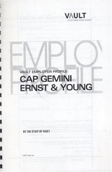 VEP: Cap Gemini Ernst & Young 2003 (Vault Employer Profile)