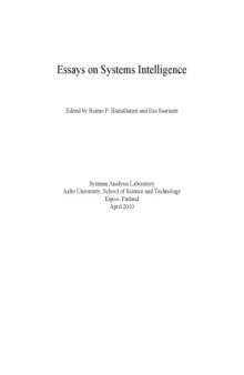 Essays on Systems Intelligence