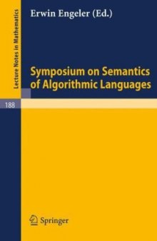 Symposium on Semantics of Algorithmic Languages