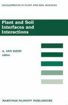 Plant and Soil Interfaces and Interactions: Proceedings of the International Symposium: Plant and Soil: Interfaces and Interactions. Wageningen, The Netherlands August 6–8, 1986