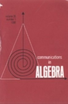 Communications in Algebra, volume 26, number 1, 1998