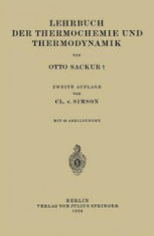 Lehrbuch der Thermochemie und Thermodynamik