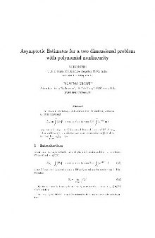 Asymptotic estimates for a two dimensional problem with polynomial nonlinearity