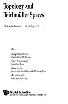 Topology and Teichmuller Spaces: Katinkulta, Finland 24-28 July 1995