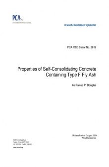 Properties of Self-Consolidating Concrete Containing Type F Fly Ash (thesis) 