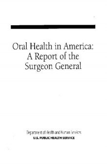 Oral Health in America A Report of the Surgeon General