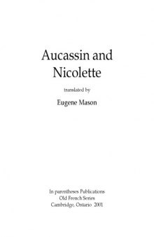 Aucassin and Nicolette, translated by Eugene Mason