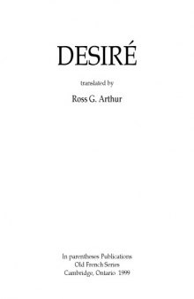 Desiré, translated by Ross G. Arthur