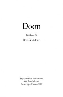 Doon, translated by Ross G. Arthur