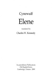 Elene, translated by Charles W. Kennedy