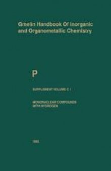 P Phosphorus: Mononuclear Compounds with Hydrogen