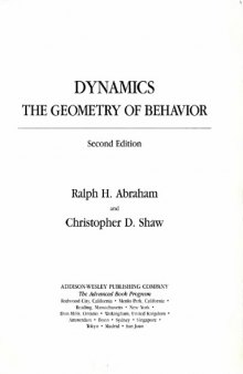 Dynamics: The Geometry of Behavior, Second Edition (Studies in nonlinearity)