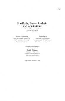 Manifolds, Tensor Analysis and Applications 