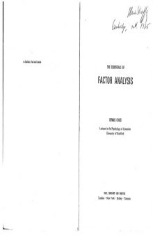 The Essentials of Factor Analysis