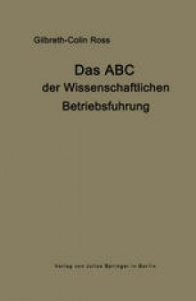 Das ABC der wissenschaftlichen Betriebsführung: Primer of Scientific Management