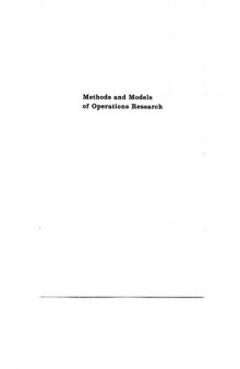 Methods and Models of Operations Research