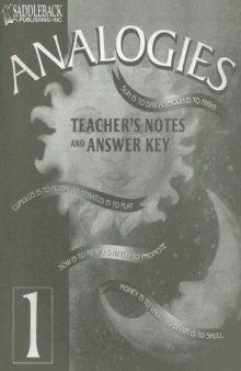 Analogies Teacher's Notes + Answer Key (Analogies)