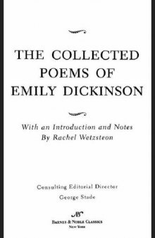 The Collected Poems of Emily Dickinson (Barnes & Noble Classics Series)   