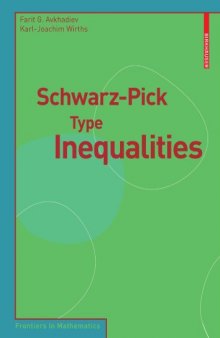 Schwarz-Pick Type Inequalities (Frontiers in Mathematics)