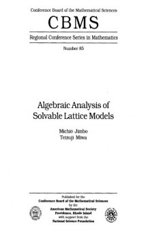 Algebraic Analysis of Solvable Lattice Models
