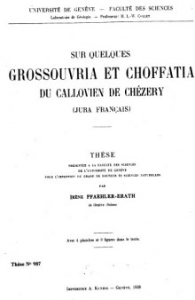 Sur quelques Grossouvria et Choffatia du Callovien du Chézery (Jura français)
