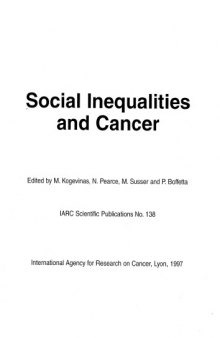 Social Inequalities and Cancer 