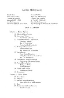 Applied Mathematics: updated versions of some chapters (April 2004)