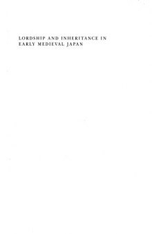 Lordship and inheritance in Early Medieval Japan: a study of the Kamakura Sōryō system  