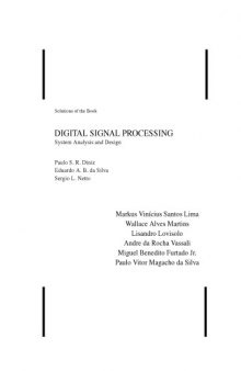 Digital Signal Processing: System Analysis and Design [Solutions Manual]