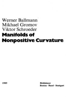 Manifolds of nonpositive curvature