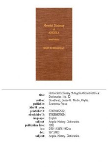 Historical dictionary of Angola