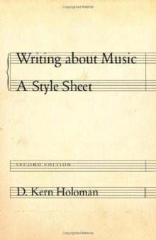 Writing about Music: A Style Sheet, Second Edition