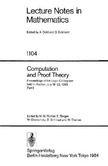 Computation and Proof Theory