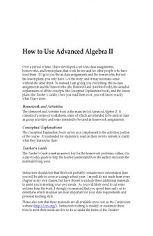 Advanced Algebra II: Activities and Homework