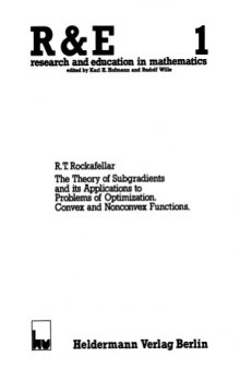 The theory of subgradients and its applications to problems of optimization