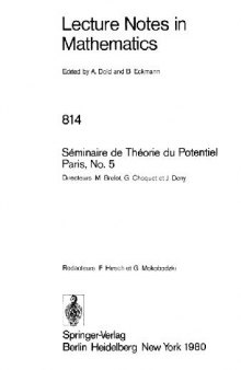 Seminaire de Theorie du Potentiel Paris