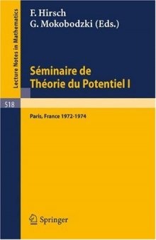 Seminaire de Theorie du Potentiel Paris 1972-1974