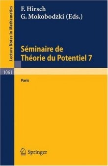 Seminaire de Theorie du Potentiel Paris No 7