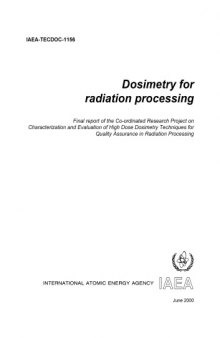 Dosimetry for Radiation Processing (IAEA TECDOC-1156)