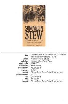 Sonovagun Stew: A Folklore Miscellany (Publications of the Texas Folklore Society)