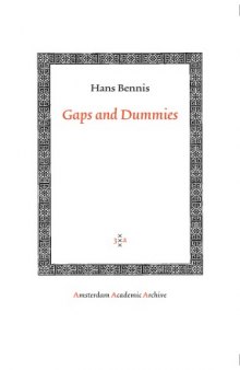 Gaps and Dummies (Amsterdam University Press - Amsterdam Archaeological Studies)