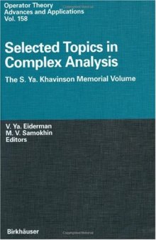 Selected Topics in Complex Analysis: The Semen Yakovlevich Khavinson Memorial Volume 